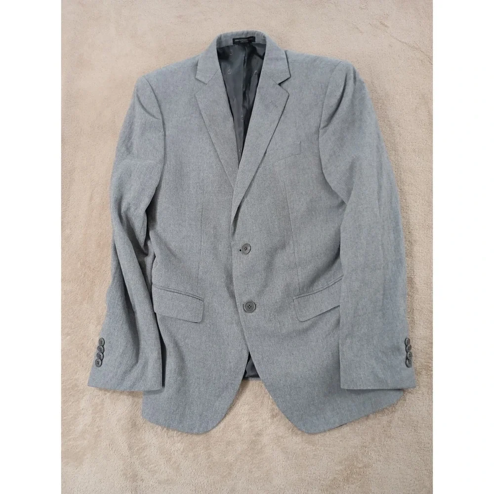 John Varvatos U.S.A  Bedford‎ Blazer Jacket Men 36S Grey Stretch 2 Button EUC